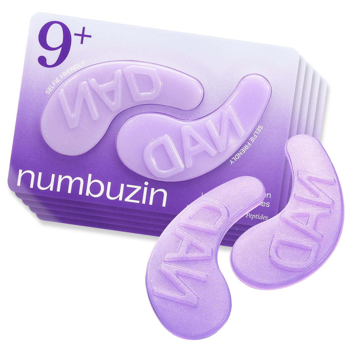 numbuzin No.9 Eye Patches, NAD+ Collagen Jelly Eye Masks with Peptides, Caffeine & Niacinamide, Cooling Under Eye Patches for Puffy Eyes & Eyebags, Skin Hydrated in Summer - 1 pair