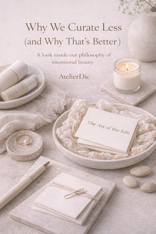 Curated beauty products selection showing quality over quantity approach