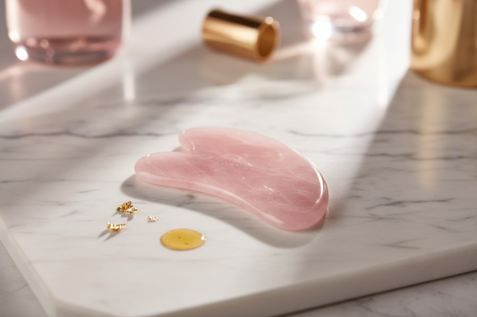 Gua sha crystal facial sculpting tool for facial massage and skincare