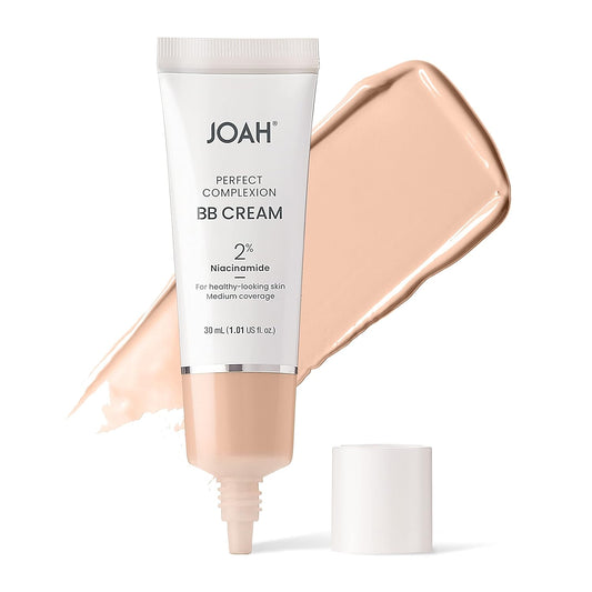 JOAH Perfect Complexion BB Cream with a beige color swatch on a white background