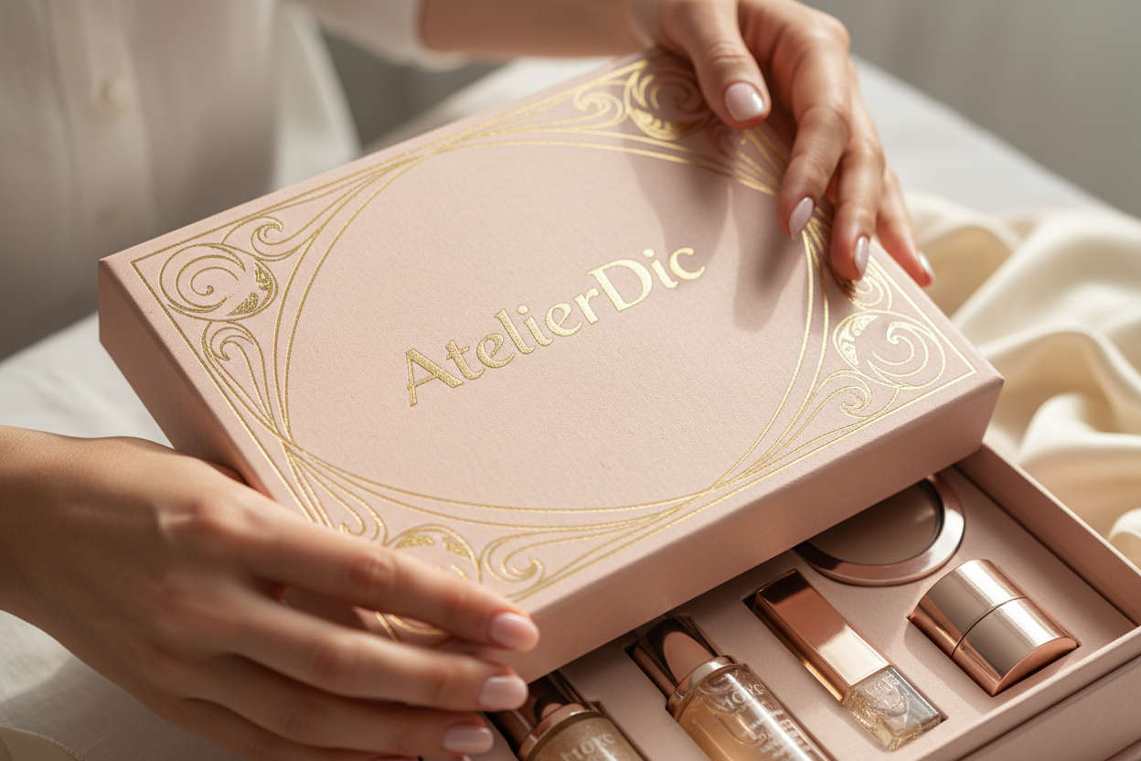 Hands opening subscription box